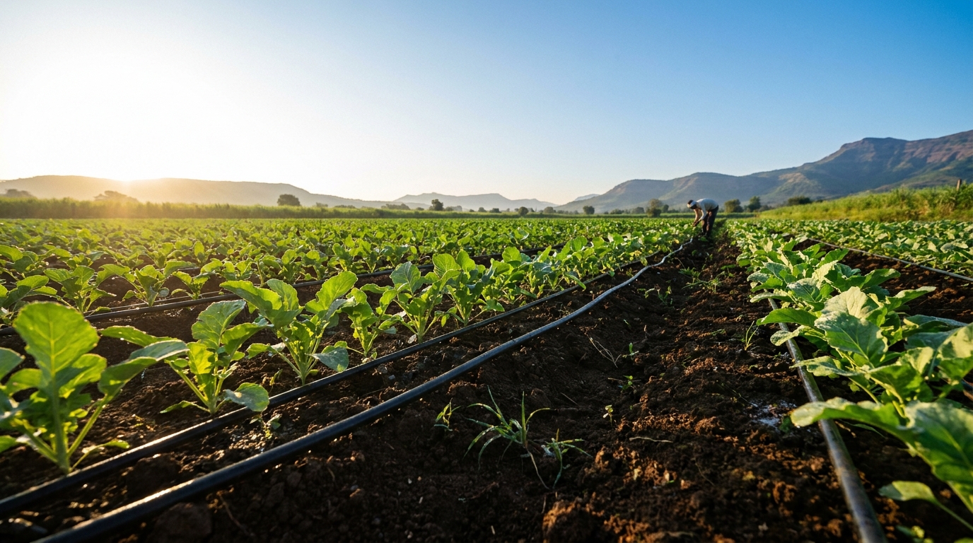 RR Drip irrigation system in the field